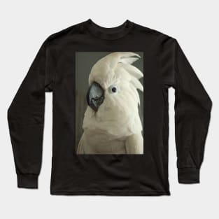 Umbrella cockatoo parrot bird portrait Long Sleeve T-Shirt